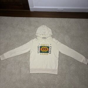 Gucci Vintage Double Ring Logo Hooded Drawstring Sweatshirt